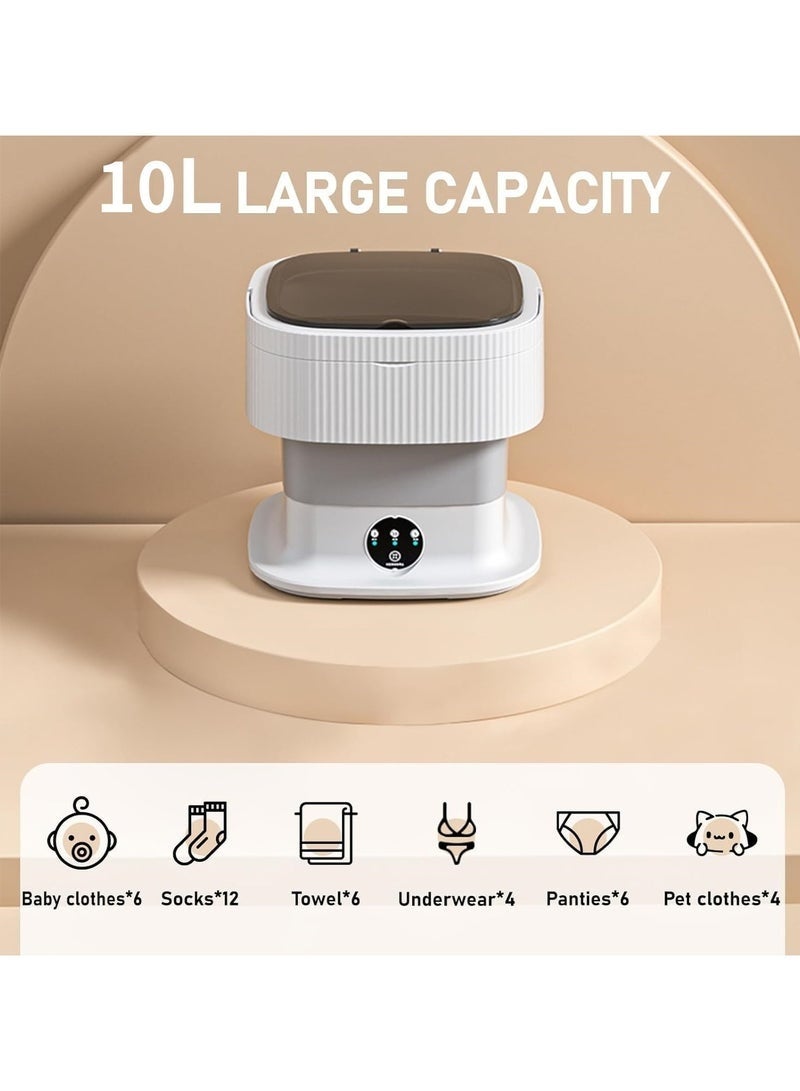 10L Portable Washing Machine,Foldable Mini Washer and Dryer with 3 Cleaning Modes, Upgraded Collapsible Laundry for Travel,Underwear,Baby Clothes,Socks - Image 3